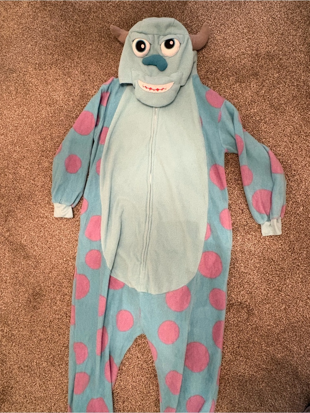 Monsters Inc. Sulley One-Piece Costume Pajama - Blue with Pink Spots